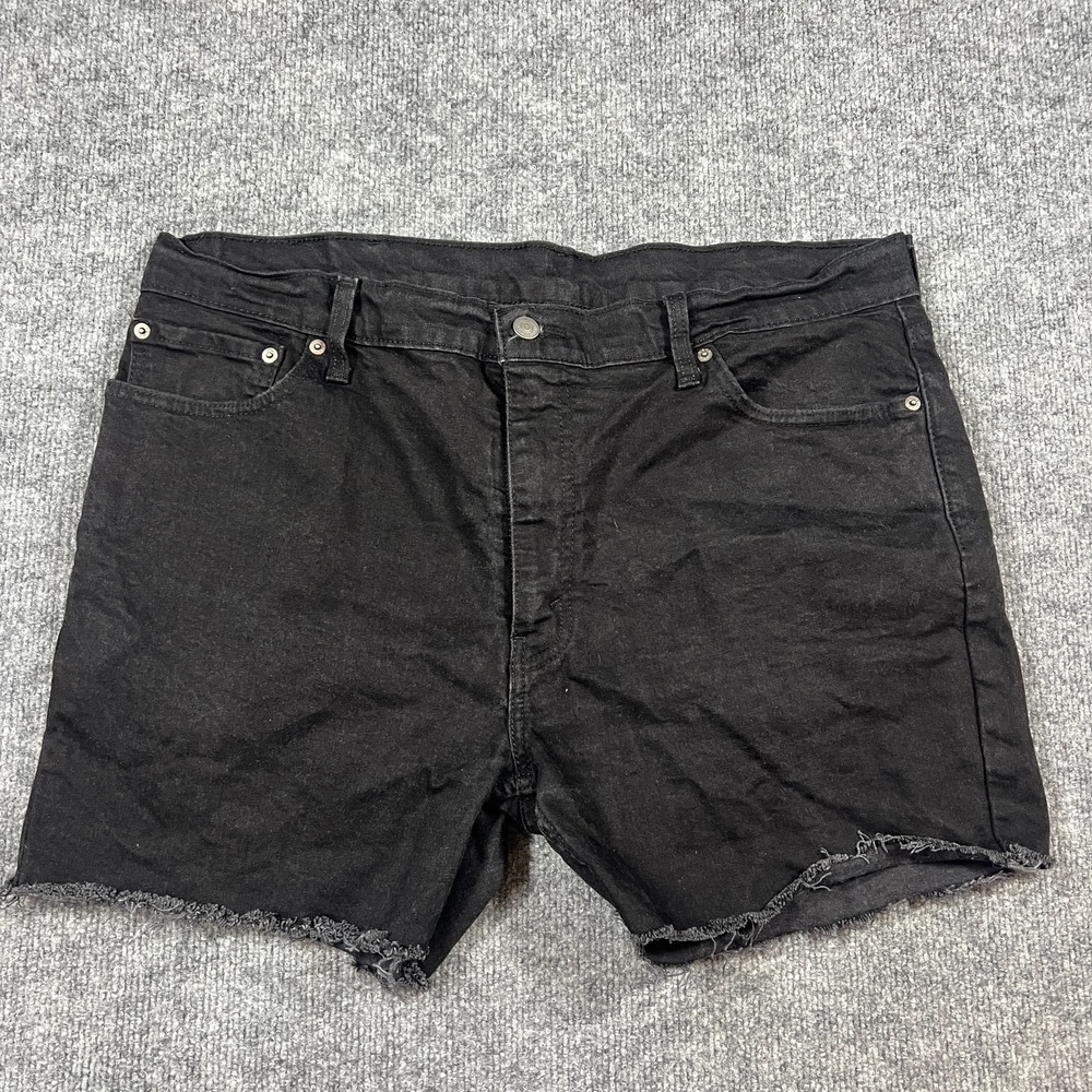 Levis 511 Shorts Mens 40 Black Denim Cotton Stretch Slim Fit Mid Rise Dark Wash